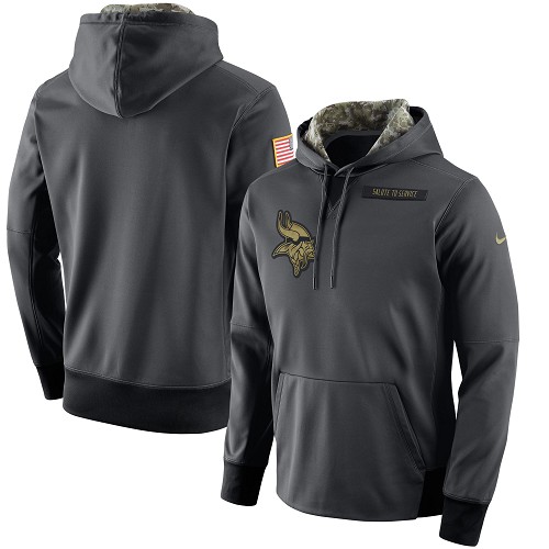 NFL Men's Minnesota Vikings Nike Anthracite Salute to Service Player Performance Hoodie